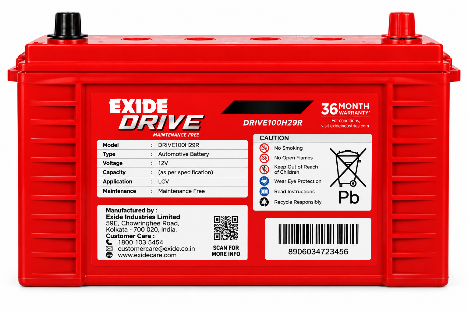Exide Drive100h29r Battery - Image 2