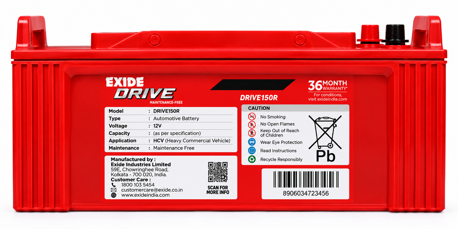 Exide DRIVE(DRIVE150R) Battery - Image 2