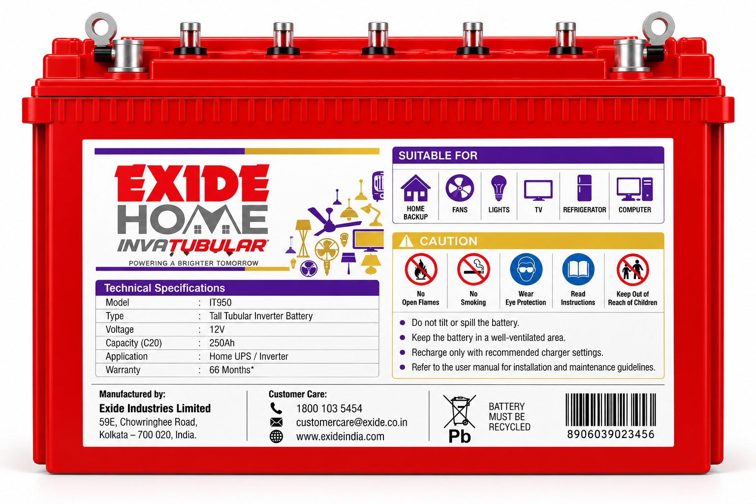 EXIDE INVA TUBULAR(IT950) - Image 3