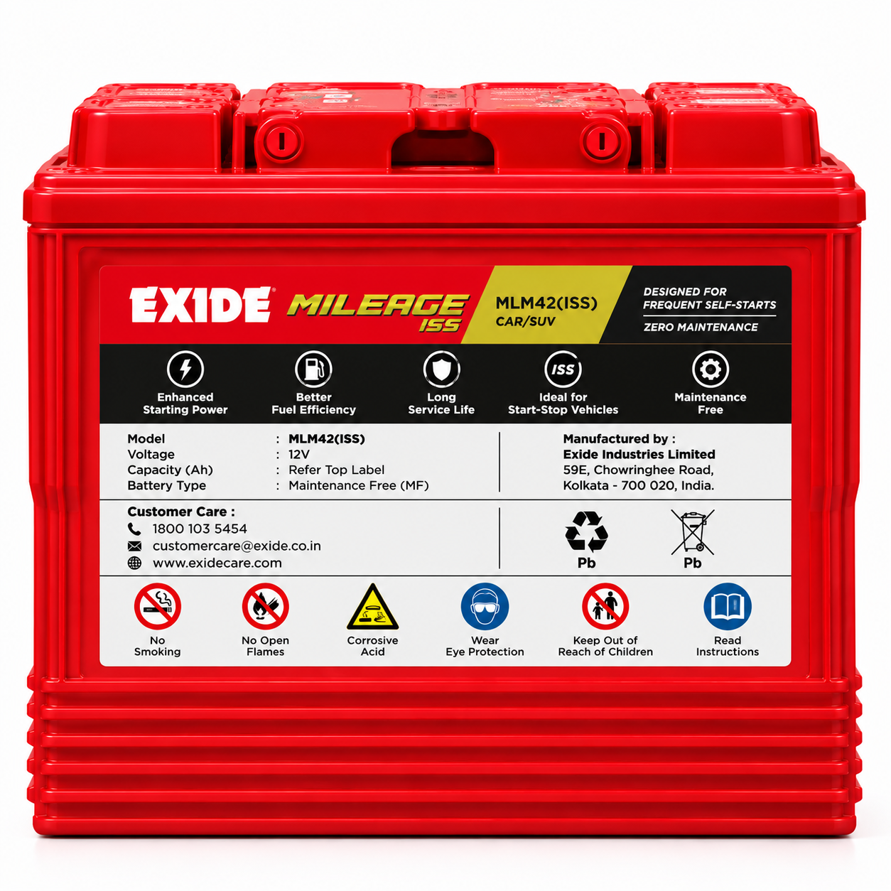Exide MILEAGE ISS(MLM42(ISS)) Car Battery - Image 2