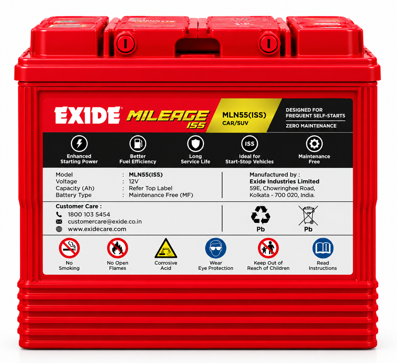 Exide MILEAGE ISS(MLN55(ISS) Car Battery - Image 2