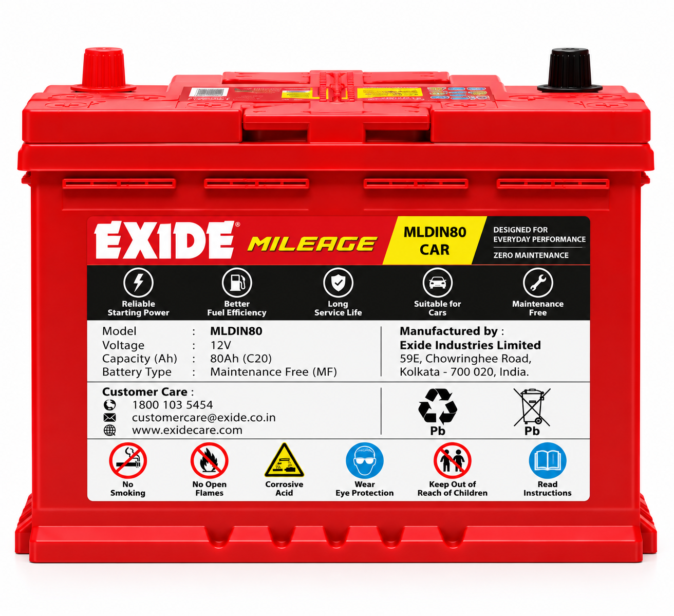 Exide MLDIN80 Car Battery - Image 2