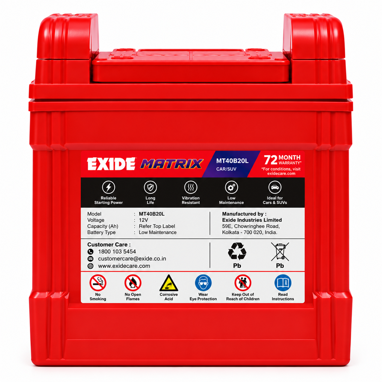 Exide MATRIX (MT40B20L)Car Battery - Image 2